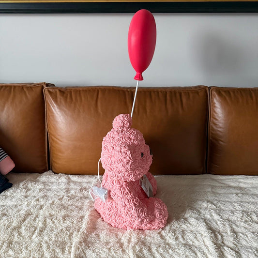 Cracker Barrel - Valentine's Day Rose Teddy Bear w/Balloon - Lighted Blow Mold