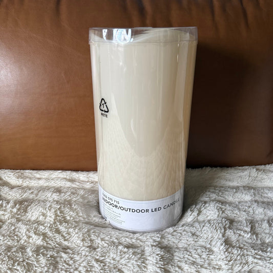 Hampton Bay 12" Indoor/Outdoor LED Flameless Pillar Candle 6" - Ivory
