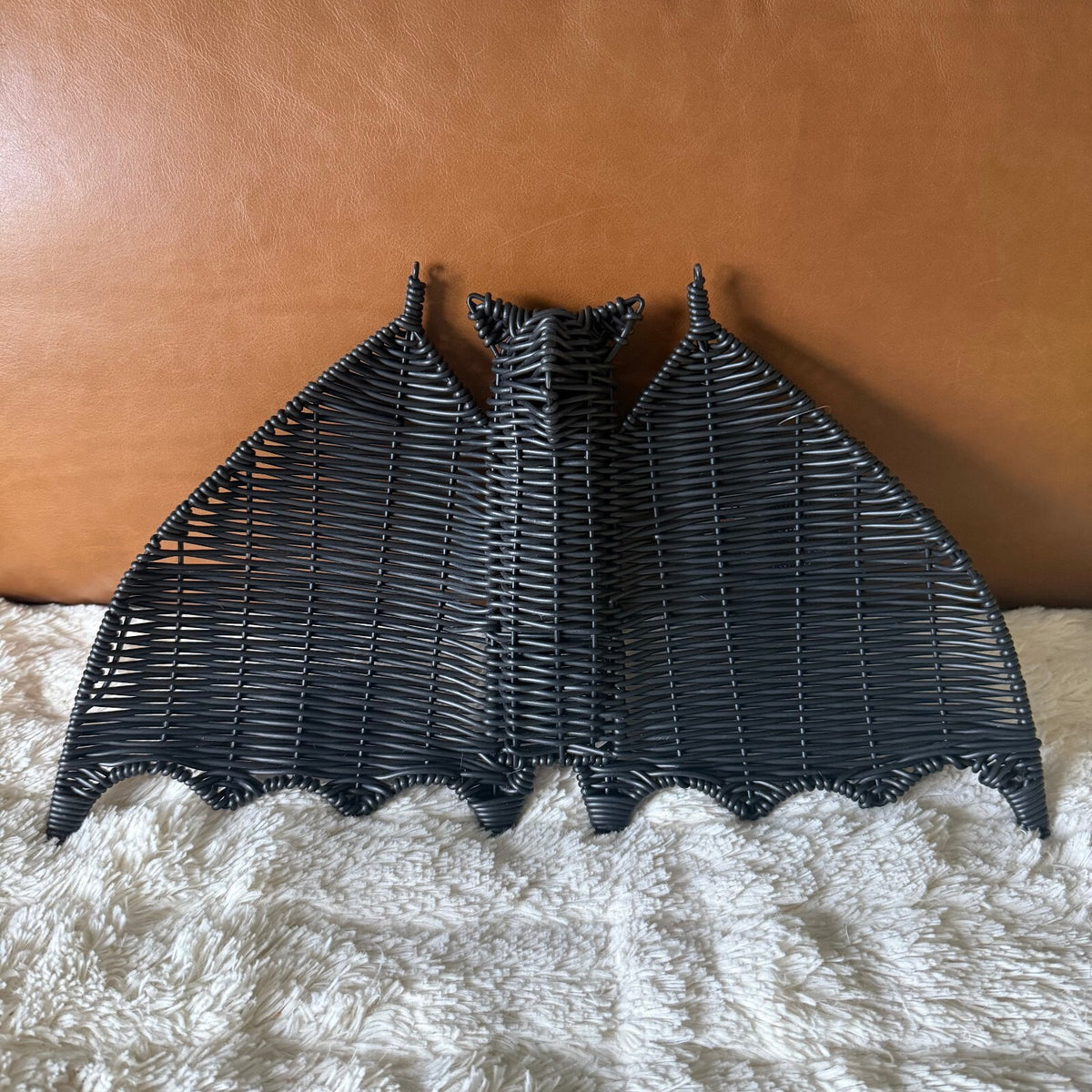 Way To Celebrate 2026 Halloween Woven Bat Decor Black 15.25"