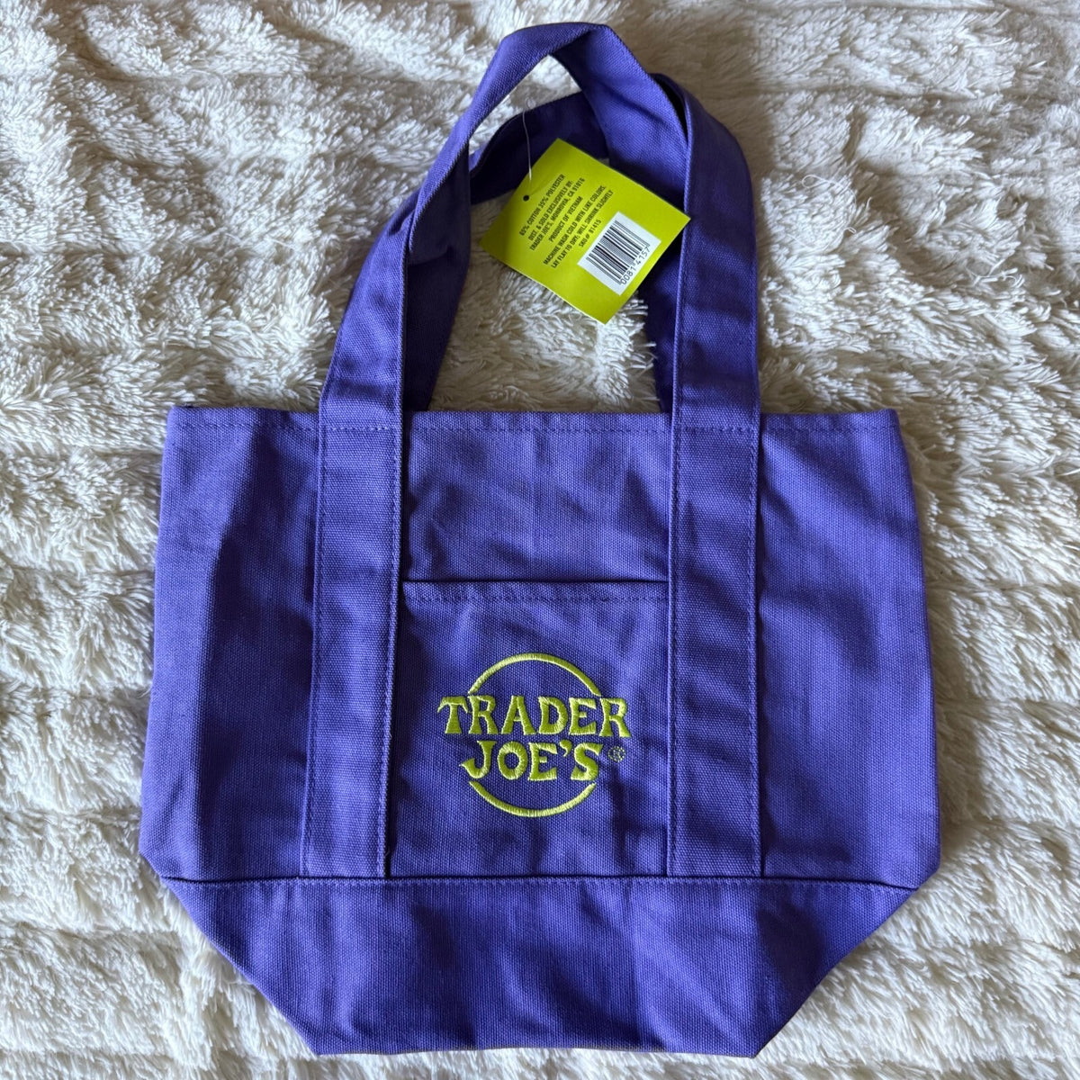 Trader Joe's 2026 Trick or Treat Mini Canvas Tote Bag - Purple