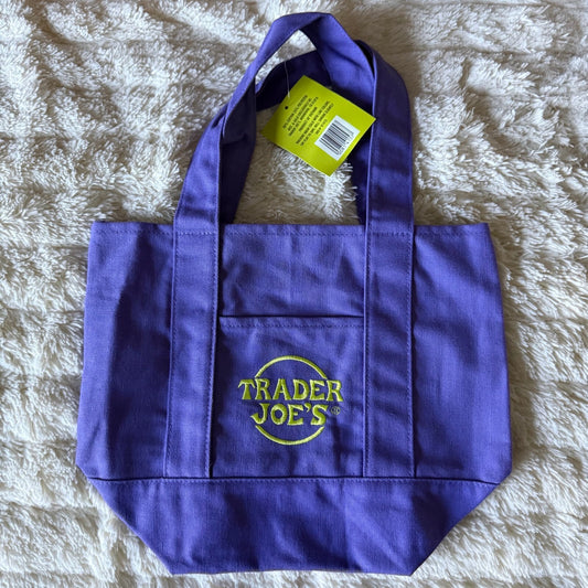 Trader Joe's 2026 Trick or Treat Mini Canvas Tote Bag - Purple