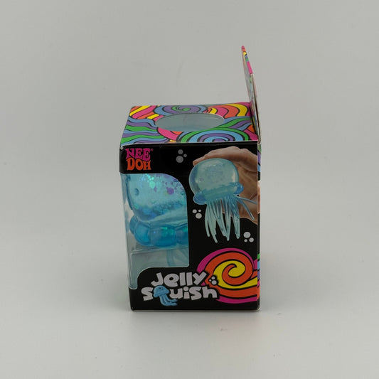NeeDoh Jelly Squish Blue Glitter Jellyfish Super Solid Squish Sensory Toy