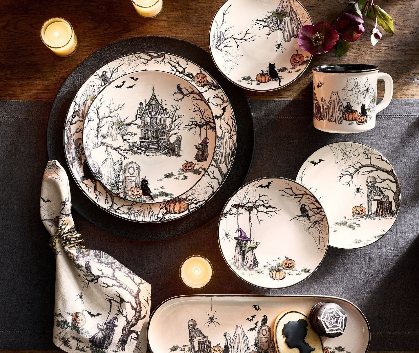 Pottery Barn - Midnight Manor Salad Plates - Set of 4