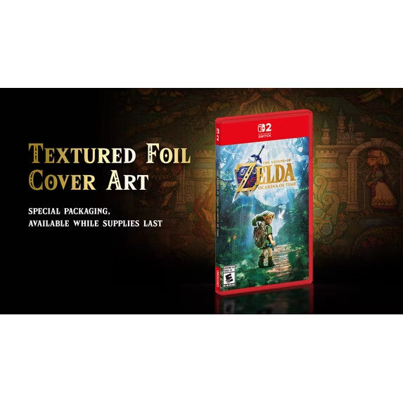 Zelda Ocarina of Time - Switch 2 Physical + Textured Foil Art - Presale