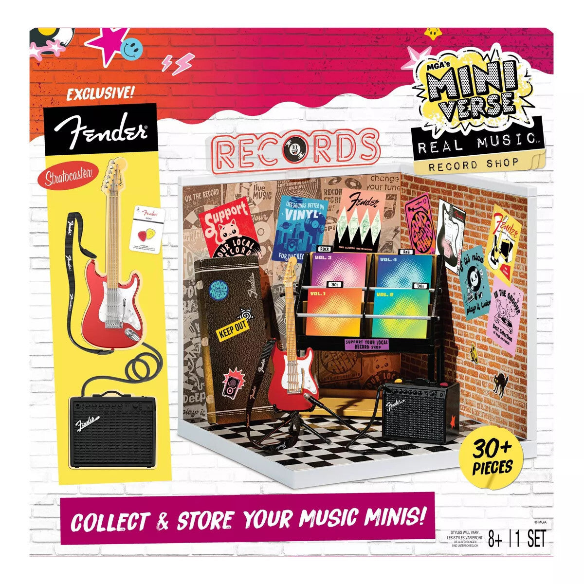 MGA Miniverse - Real Music Record Shop With Exclusive Fender