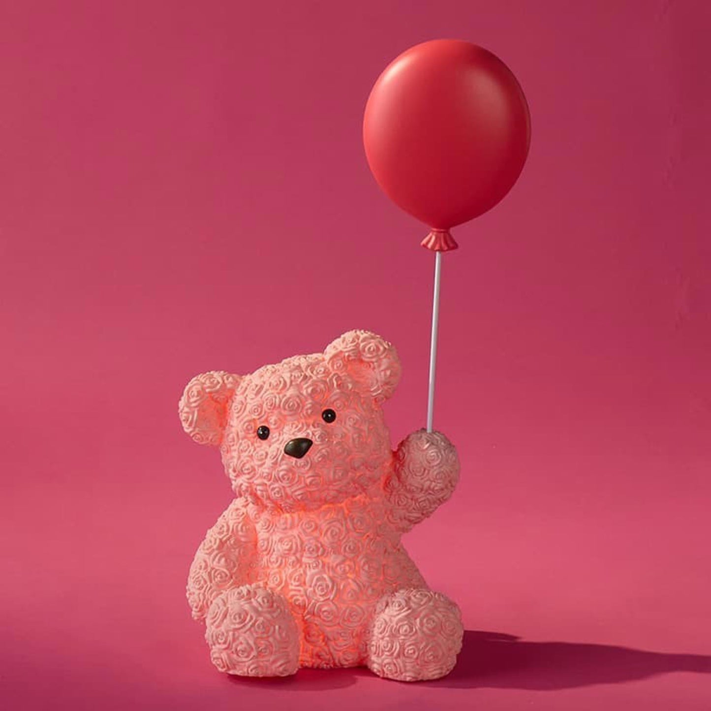 Cracker Barrel - Valentine's Day Rose Teddy Bear w/Balloon - Lighted Blow Mold