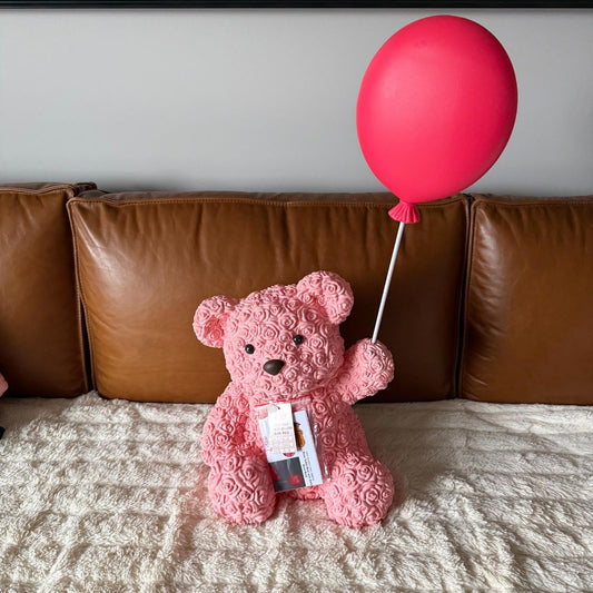 Cracker Barrel - Valentine's Day Rose Teddy Bear w/Balloon - Lighted Blow Mold