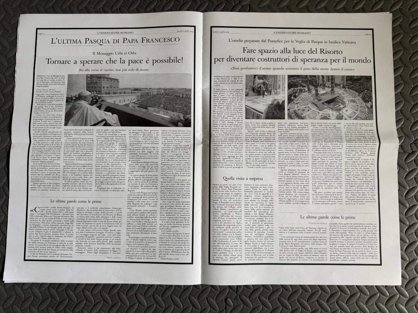 L'OSSERVATORE ROMA - Pope Francis Death - Official Copy