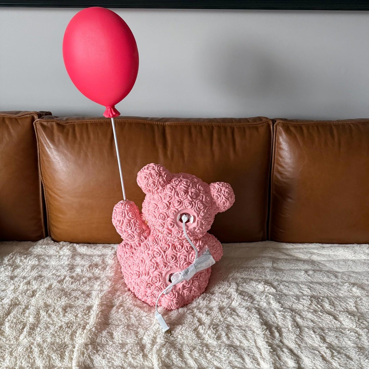 Cracker Barrel - Valentine's Day Rose Teddy Bear w/Balloon - Lighted Blow Mold