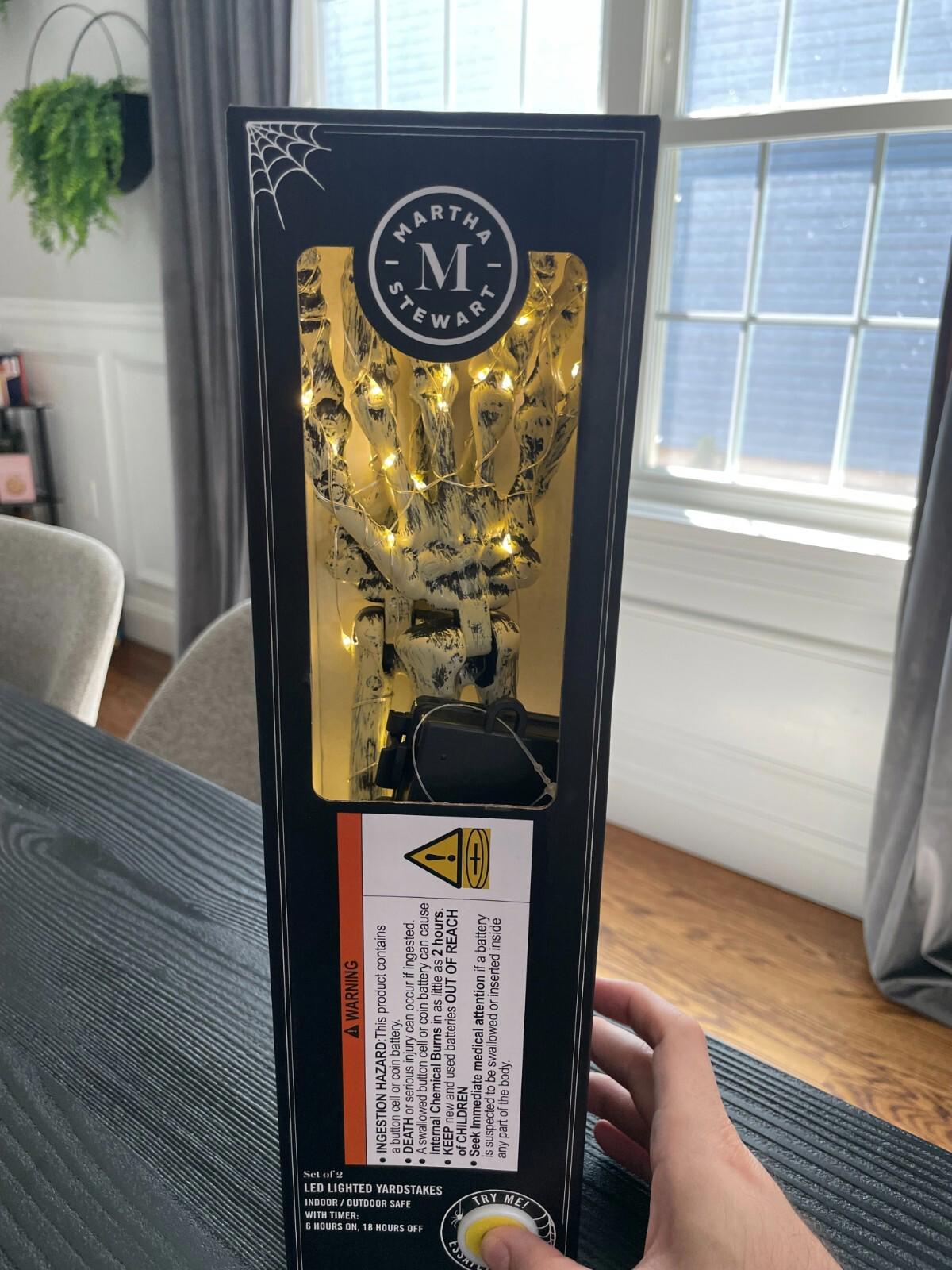 Martha Stewart - 2 Lighted Skeleton Arm Yardsticks - LED