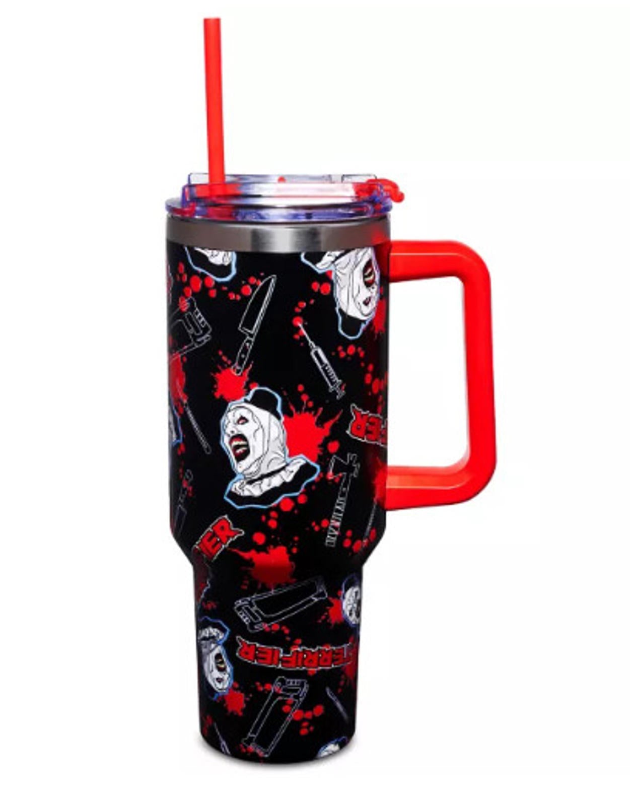 Terrifier Icons Travel Tumbler with Straw - 40 oz