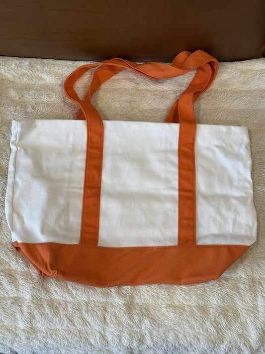 Dunkin’ White & Orange Tote Bag W/ Outside Drink Pocket 2026