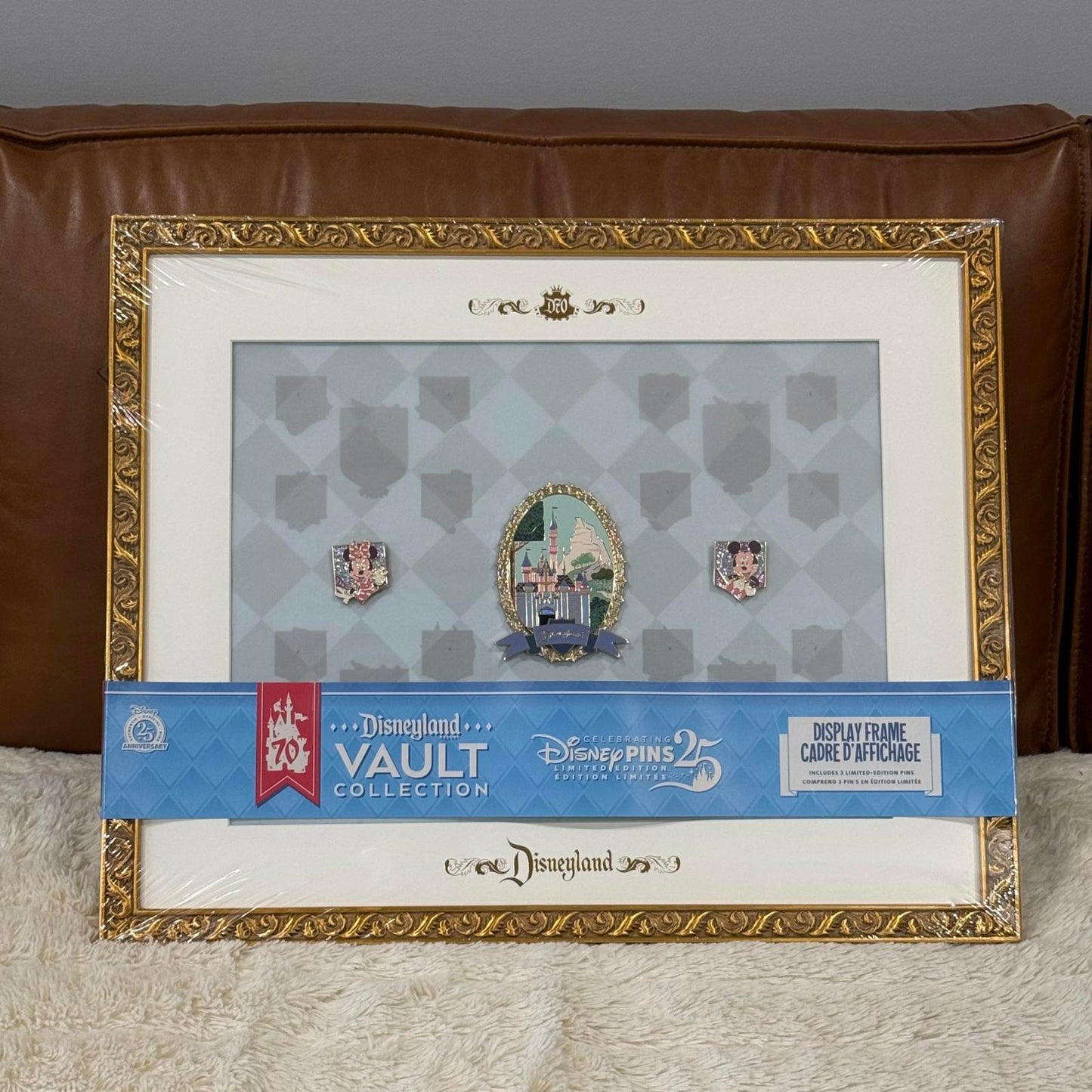 Disney Castle 70th Anniversary Vault LE Pin Frame w/ 3 pins