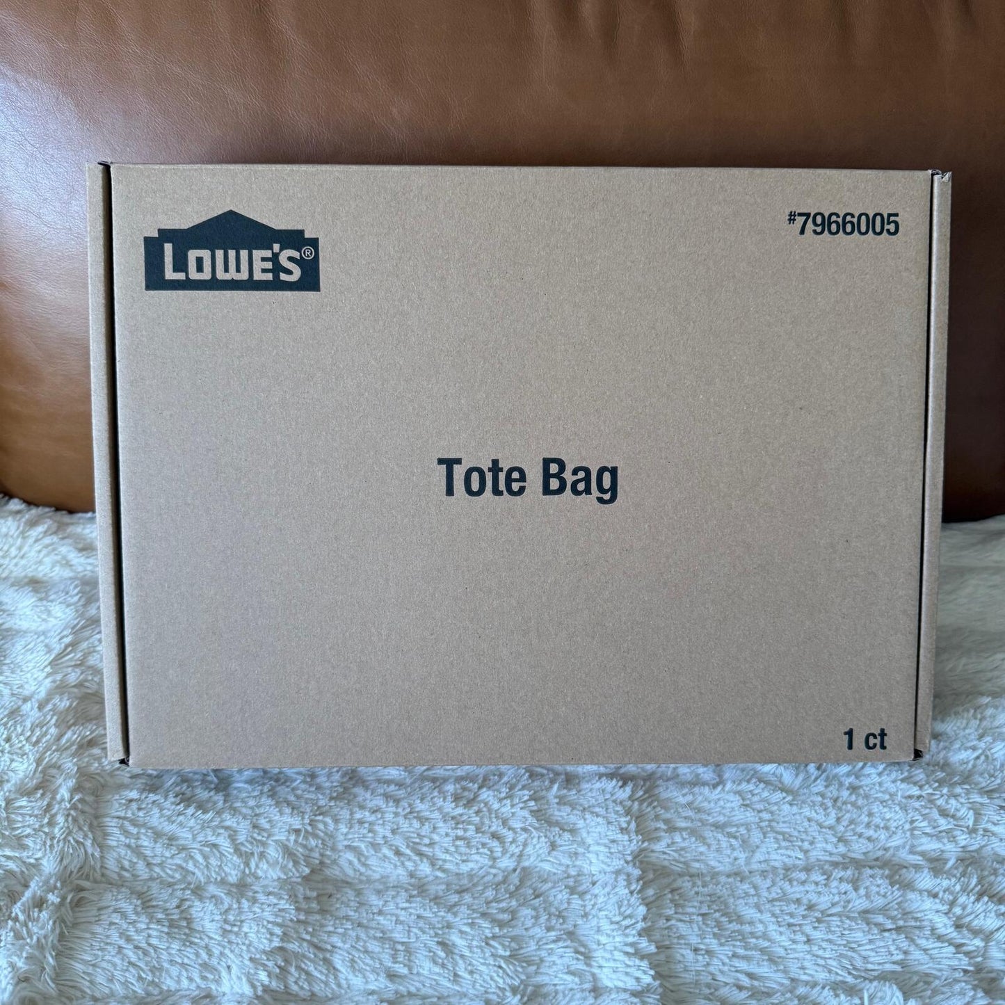 Lowe's Blue Toile Pattern Canvas Tote Reusable Bag