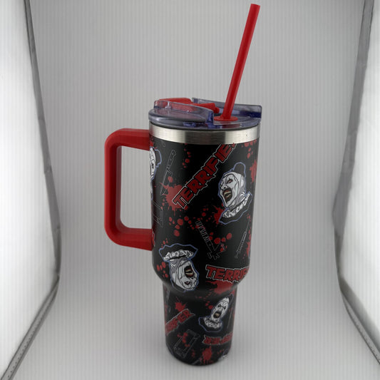 Terrifier Icons Travel Tumbler with Straw - 40 oz