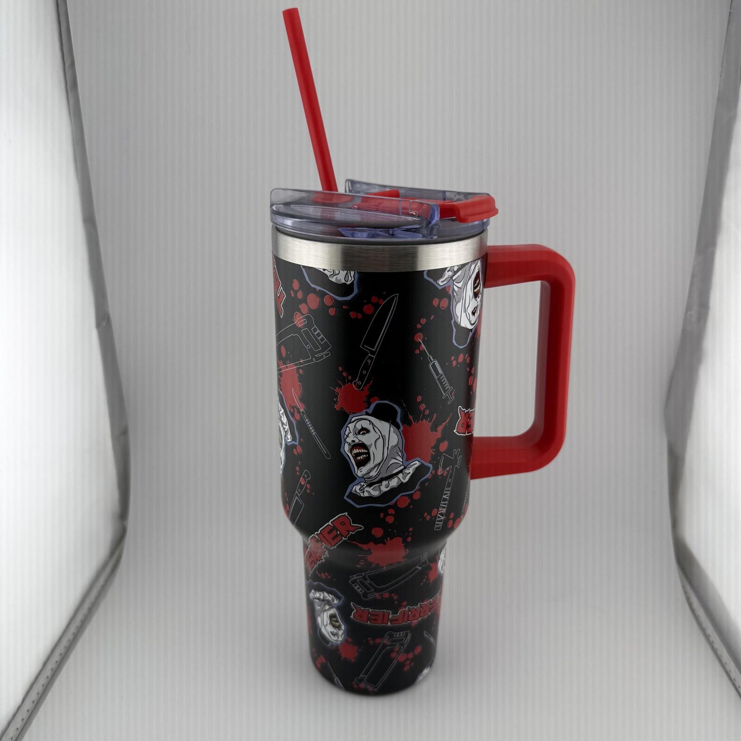 Terrifier Icons Travel Tumbler with Straw - 40 oz