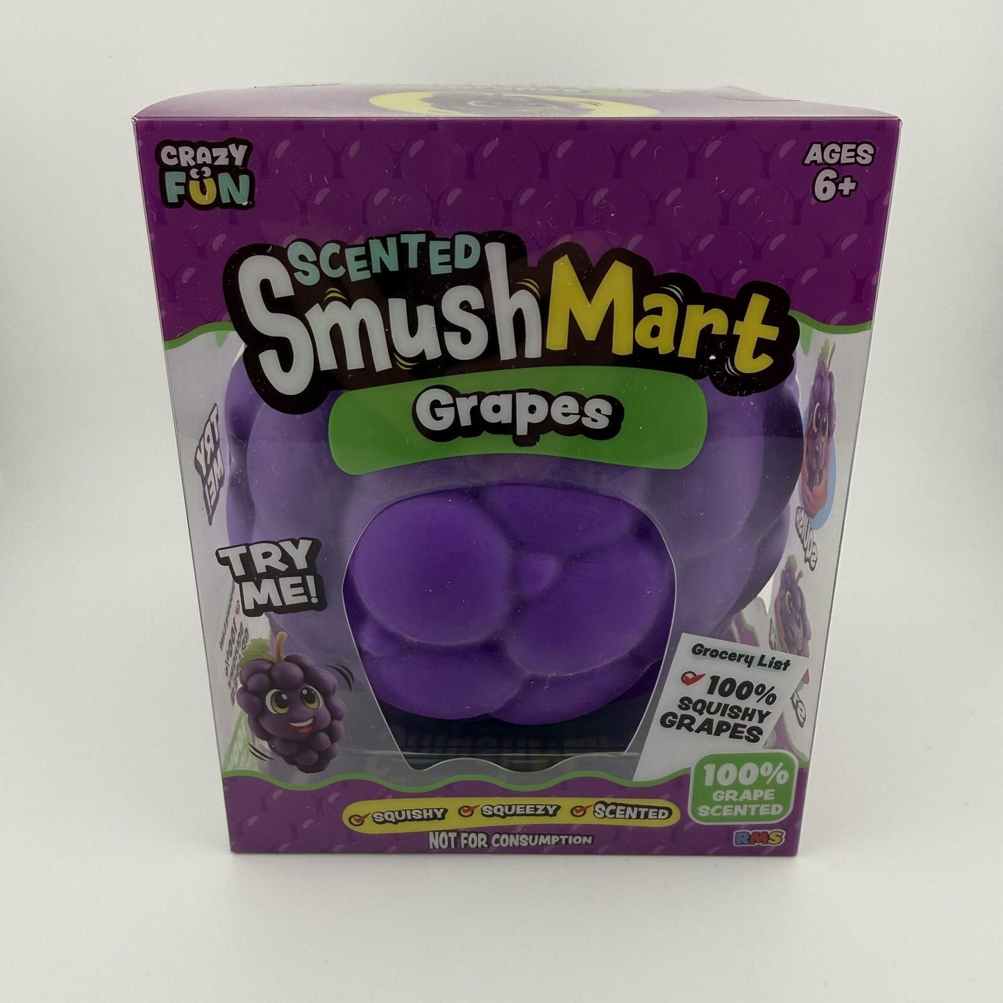 Smush Mart Scented Grapes Jumbo Squishy Toy 6" Crazy Fun