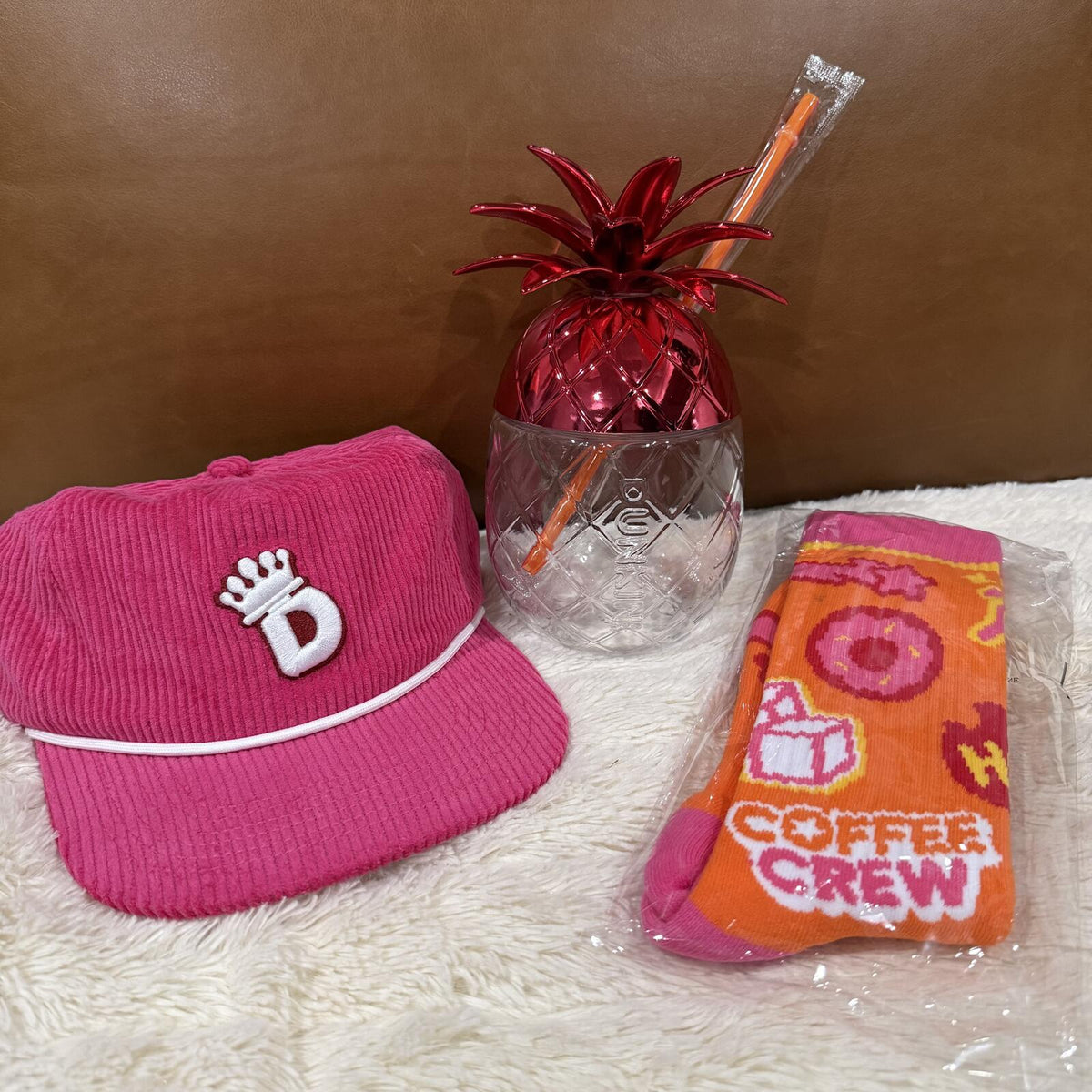 Dunkin - Pineapple Cup, DunKings Snapback Hat, Socks Bundle