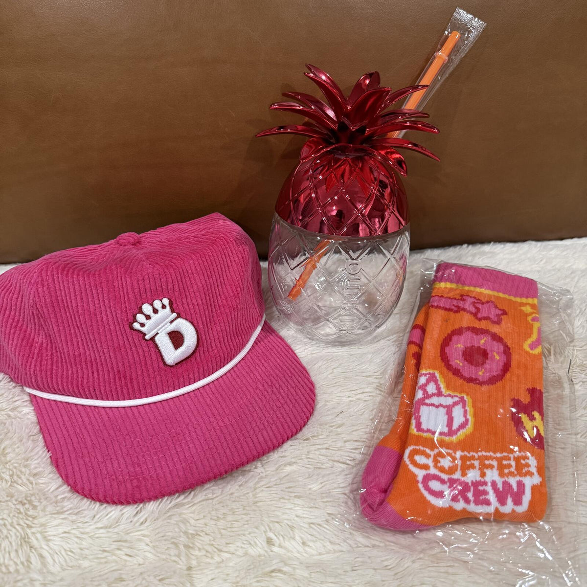 Dunkin - Pineapple Cup, DunKings Snapback Hat, Socks Bundle