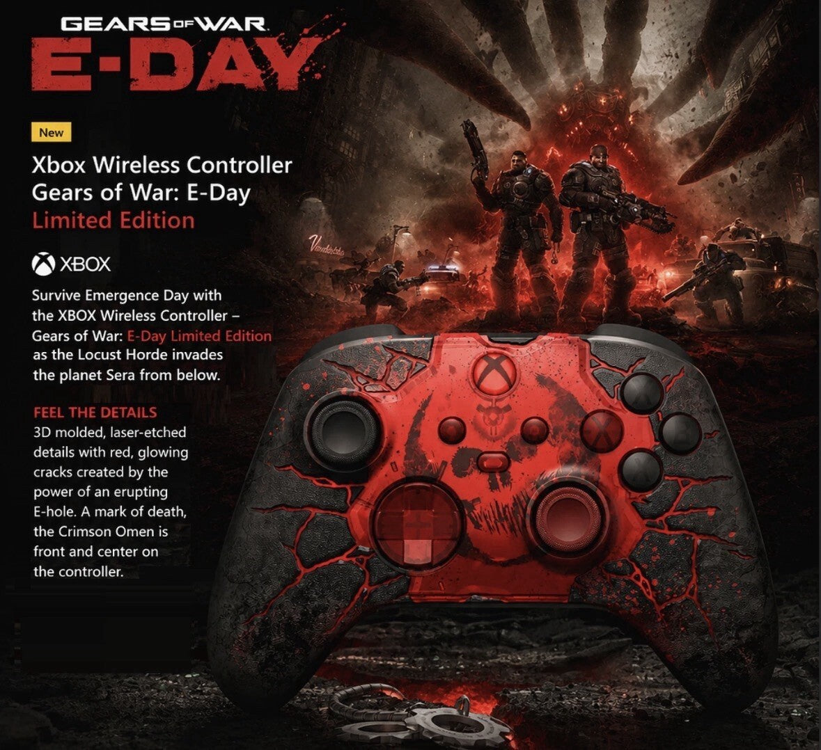 Gears of War - E-Day Limited Edition Xbox Wireless Controller - Presale