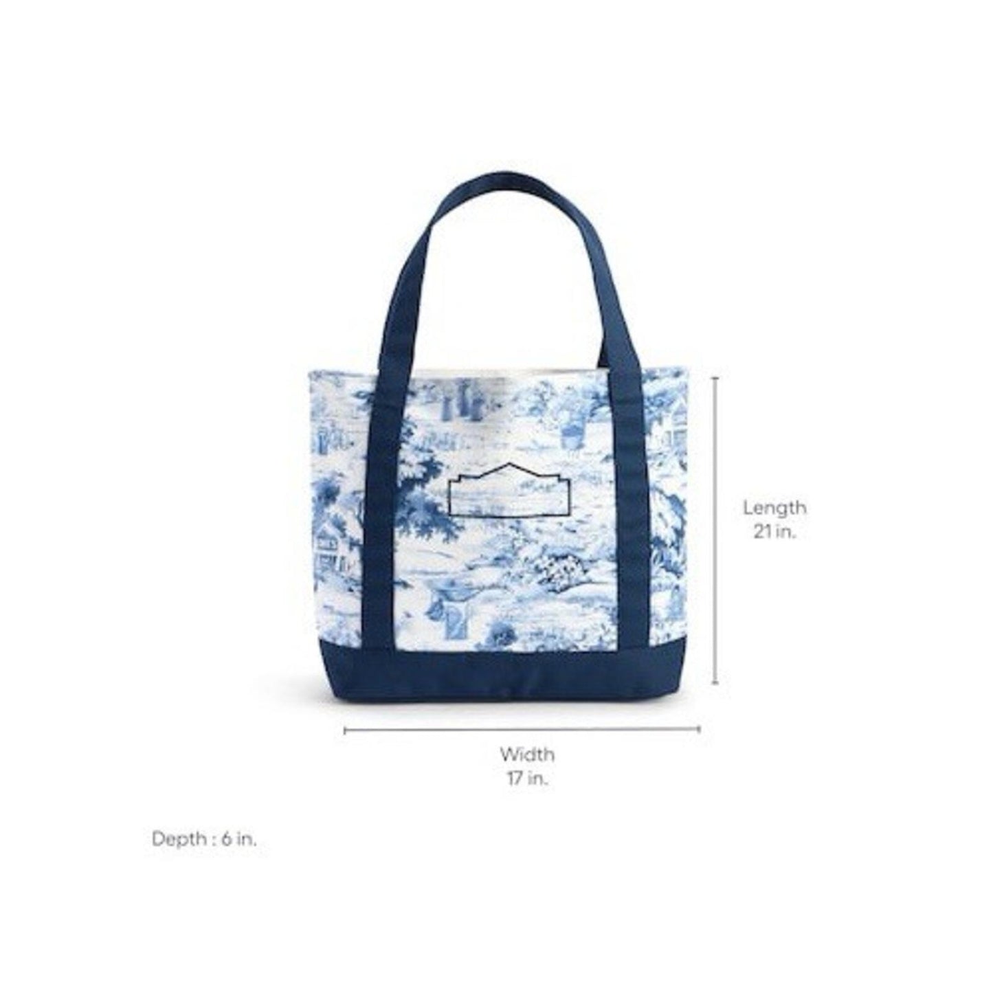 Lowe's Blue Toile Pattern Canvas Tote Reusable Bag