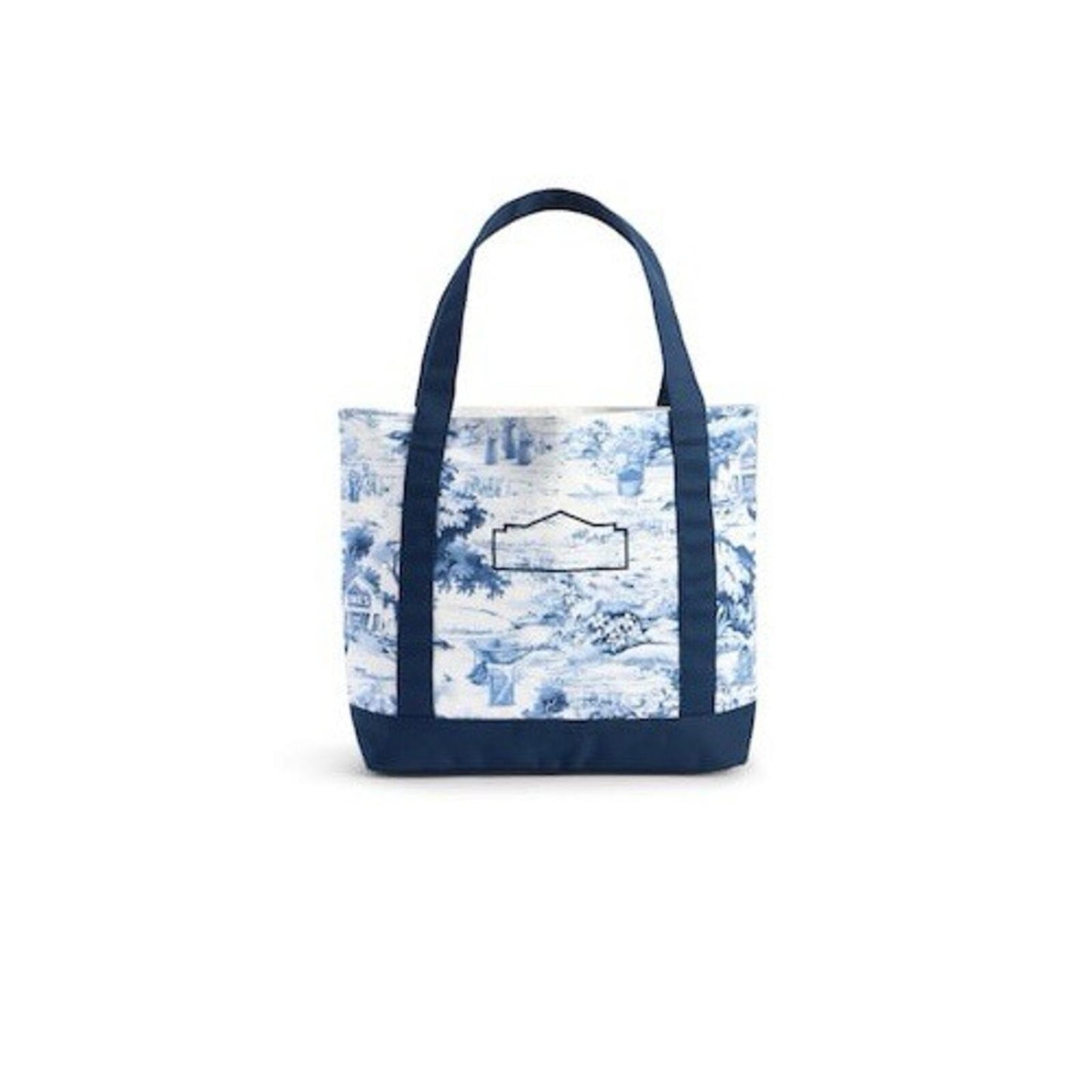 Lowe's Blue Toile Pattern Canvas Tote Reusable Bag