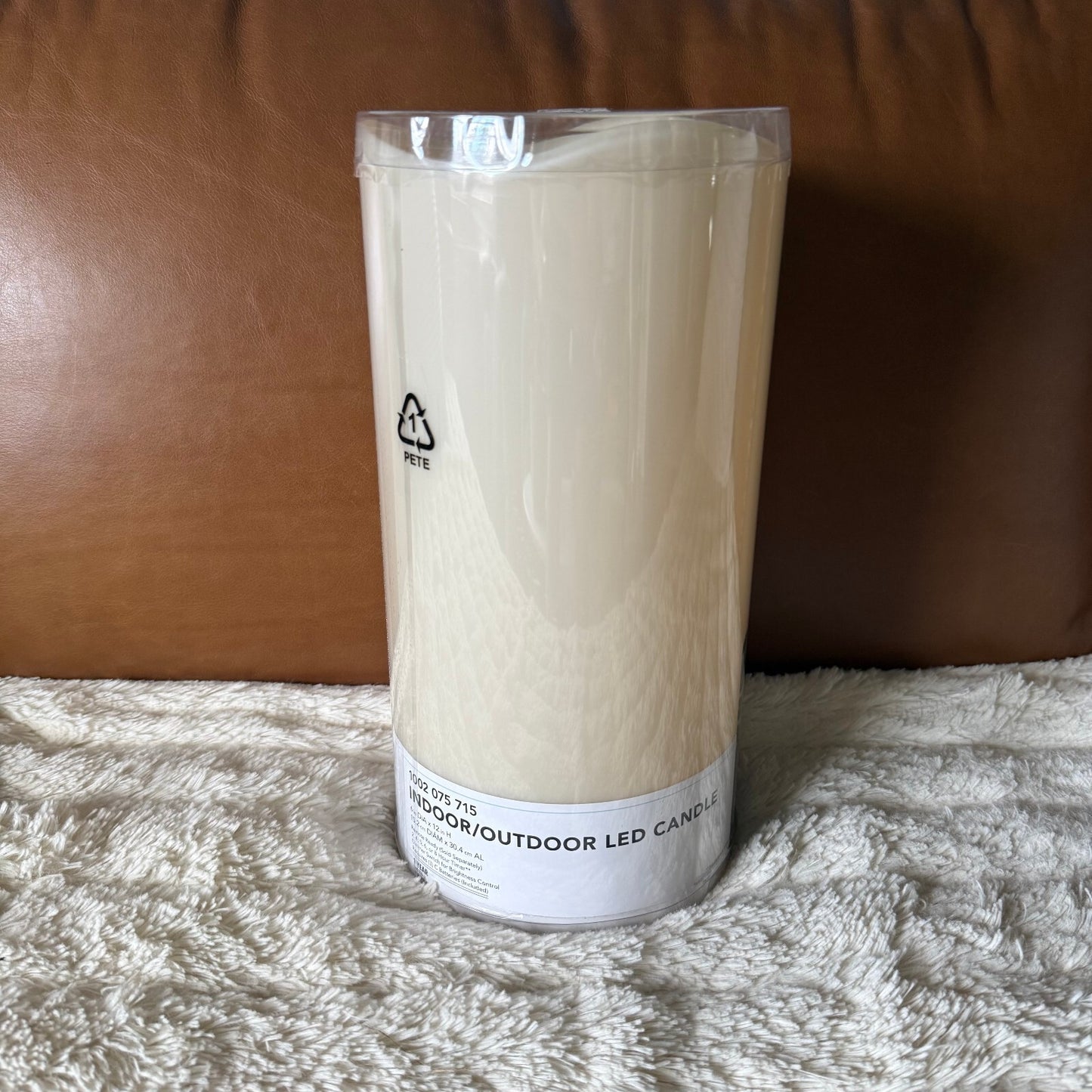 Hampton Bay 12" Indoor/Outdoor LED Flameless Pillar Candle 6" - Ivory