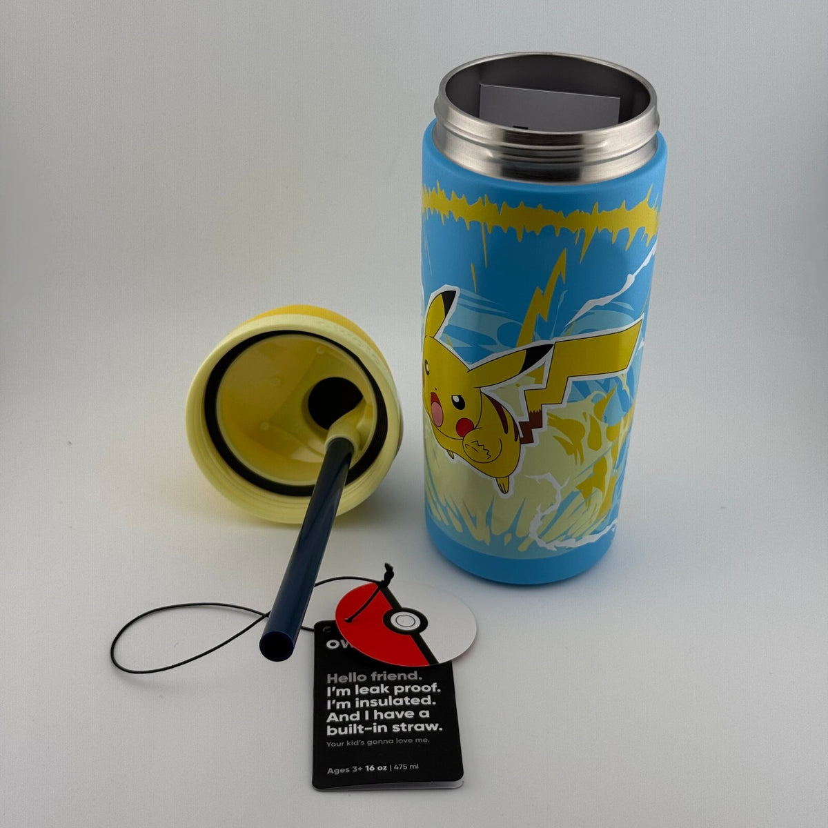 Pokemon x Owala - FreeSip 16 oz - Pikachu - Choose You Stainless Steel Water Bottle
