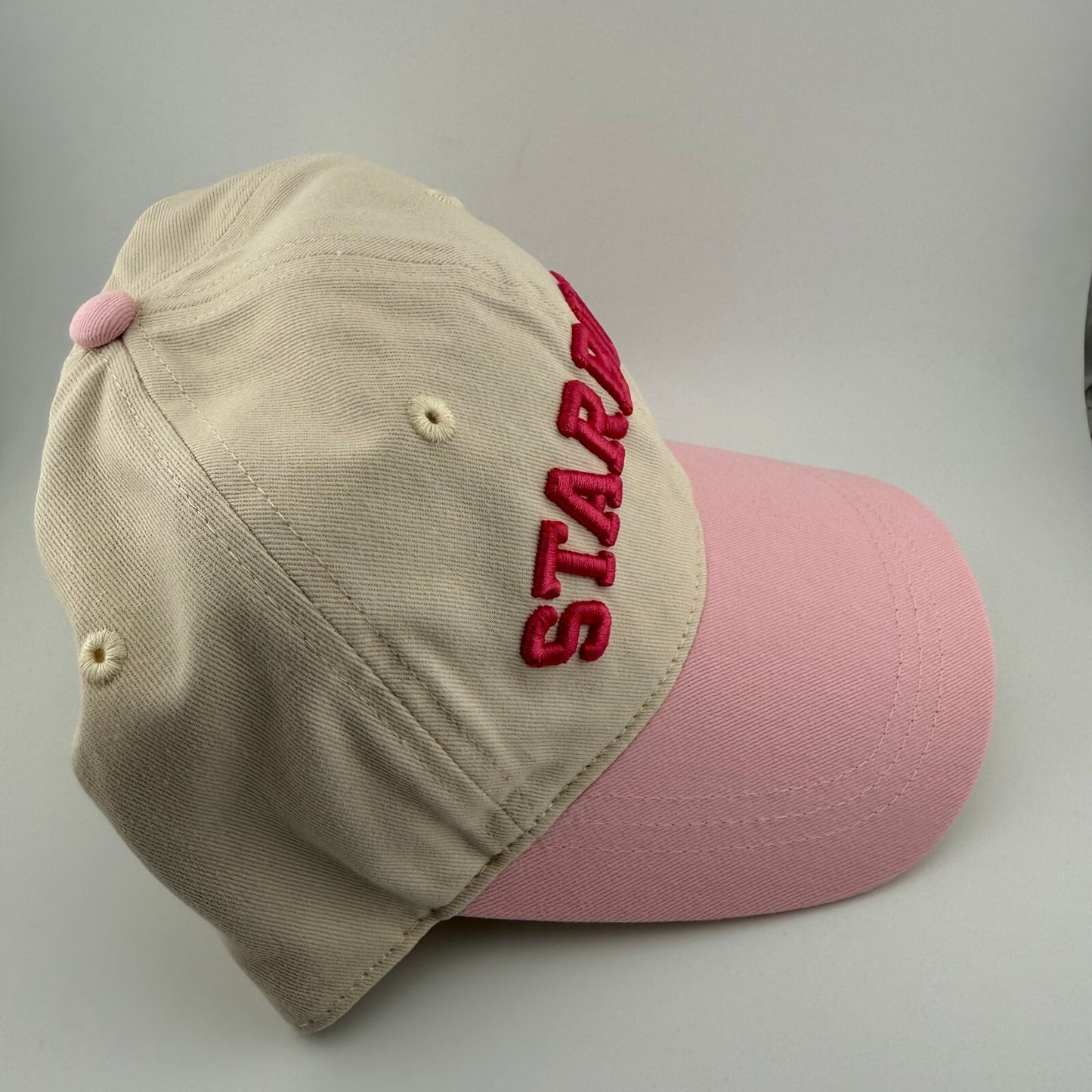 Starbucks Pink & Cream Embroidered Baseball Cap NWT Hat