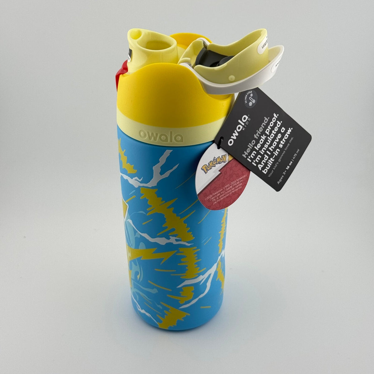 Pokemon x Owala - FreeSip 16 oz - Pikachu - Choose You Stainless Steel Water Bottle