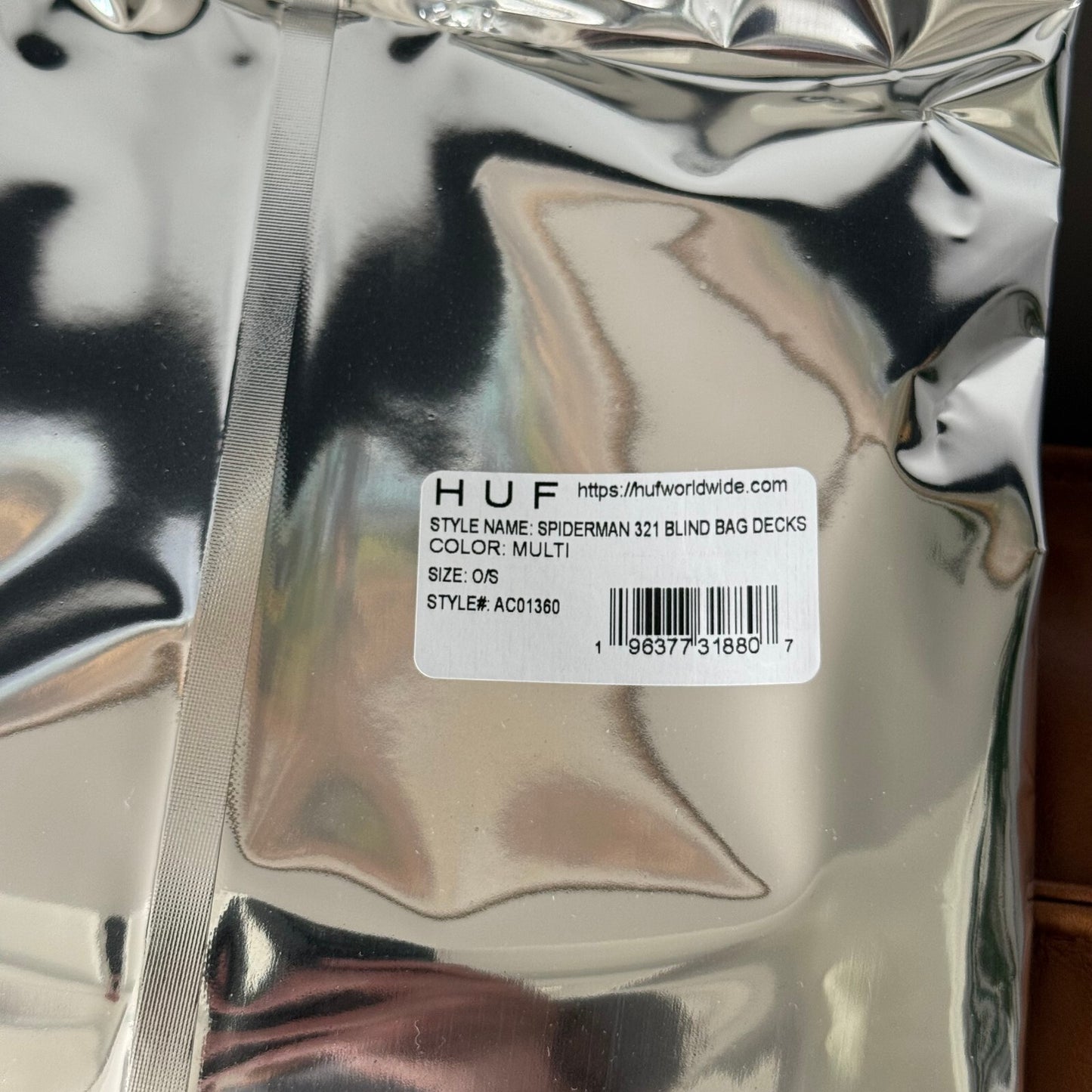 HUF x Marvel Spiderman Skateboard Spider-Man Issue #321 Blind Bag 8.25" - OPENED