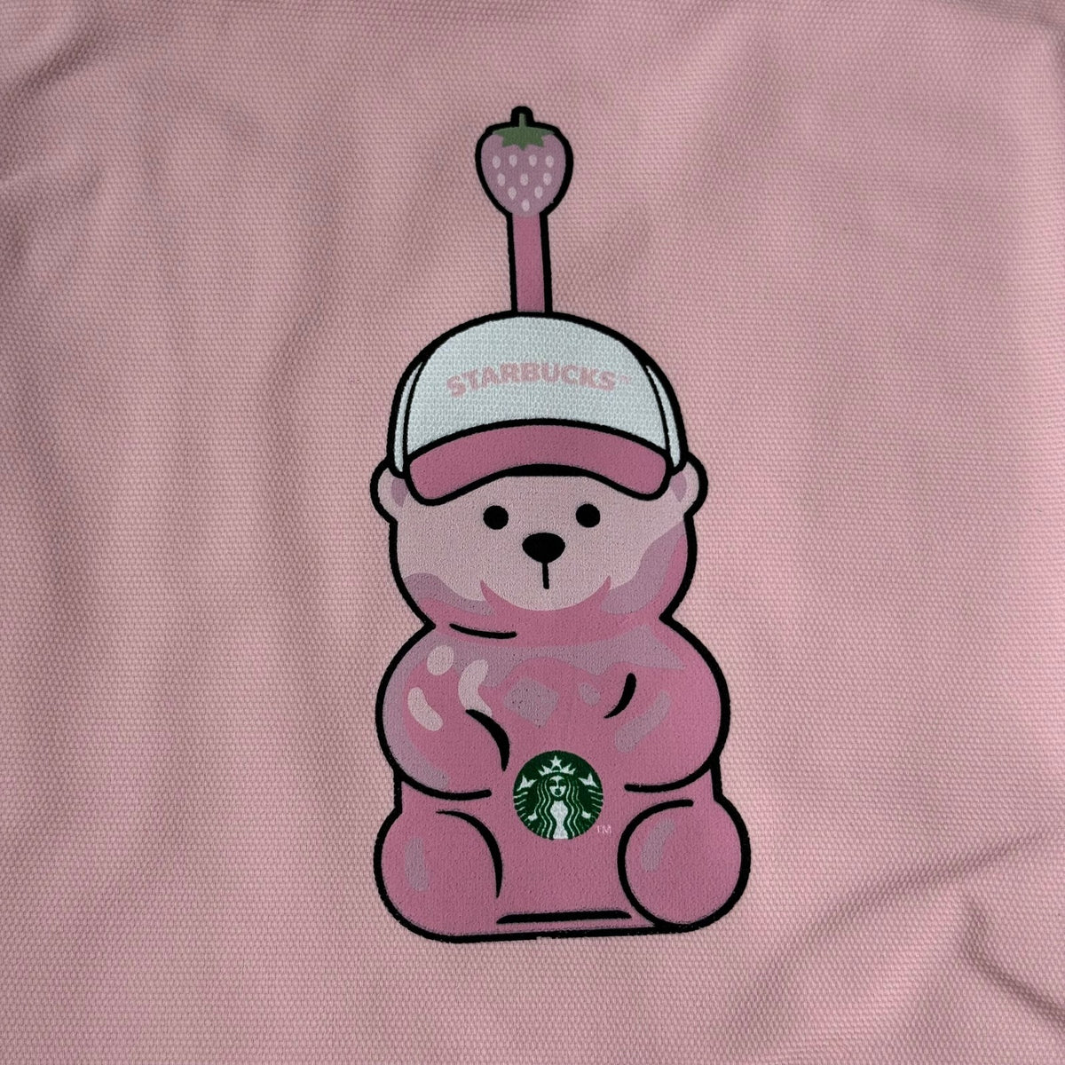 Starbucks Bearista Pink Bear Canvas Tote Bag