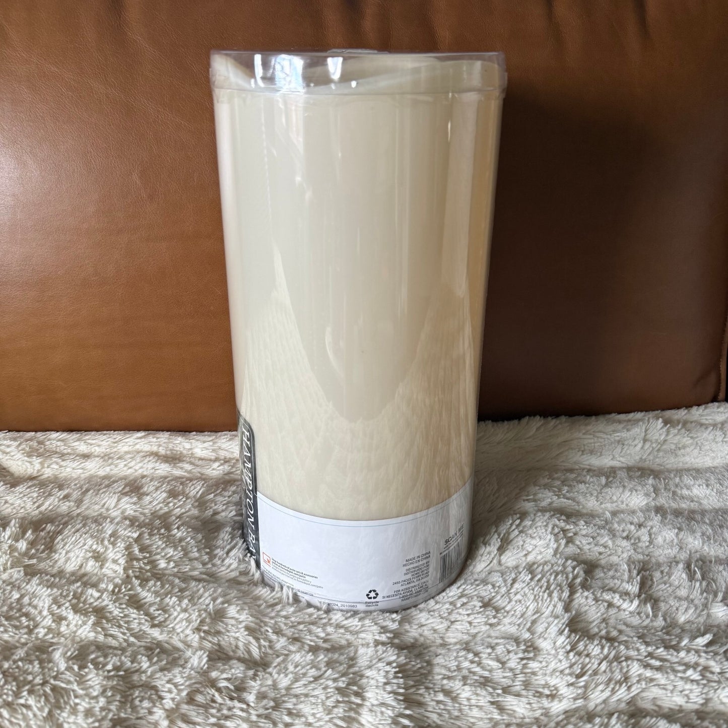 Hampton Bay 12" Indoor/Outdoor LED Flameless Pillar Candle 6" - Ivory