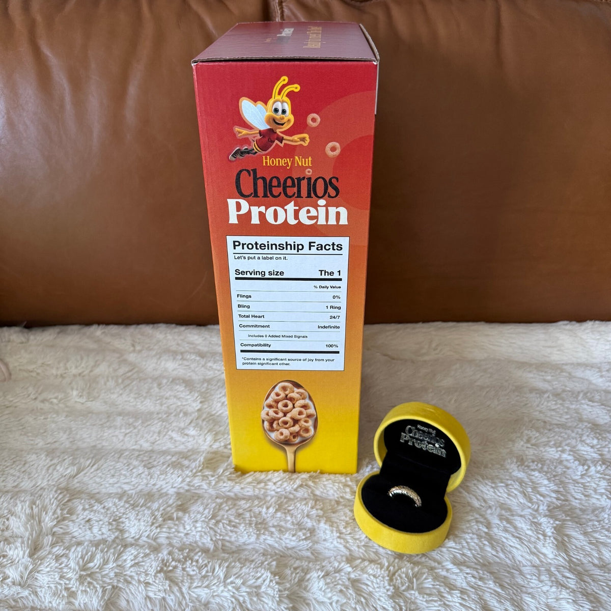 Cheerios Protein 8K O-fficial Gold Plated Ring - S/M - Honey Nuts For You