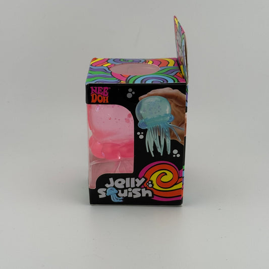 NeeDoh Jelly Squish Pink Glitter Jellyfish Super Solid Squish Sensory Toy