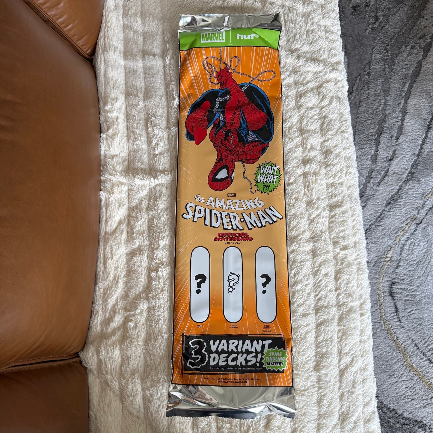 HUF x Marvel Spiderman Skateboard Spider-Man Issue #321 Blind Bag 8.25"