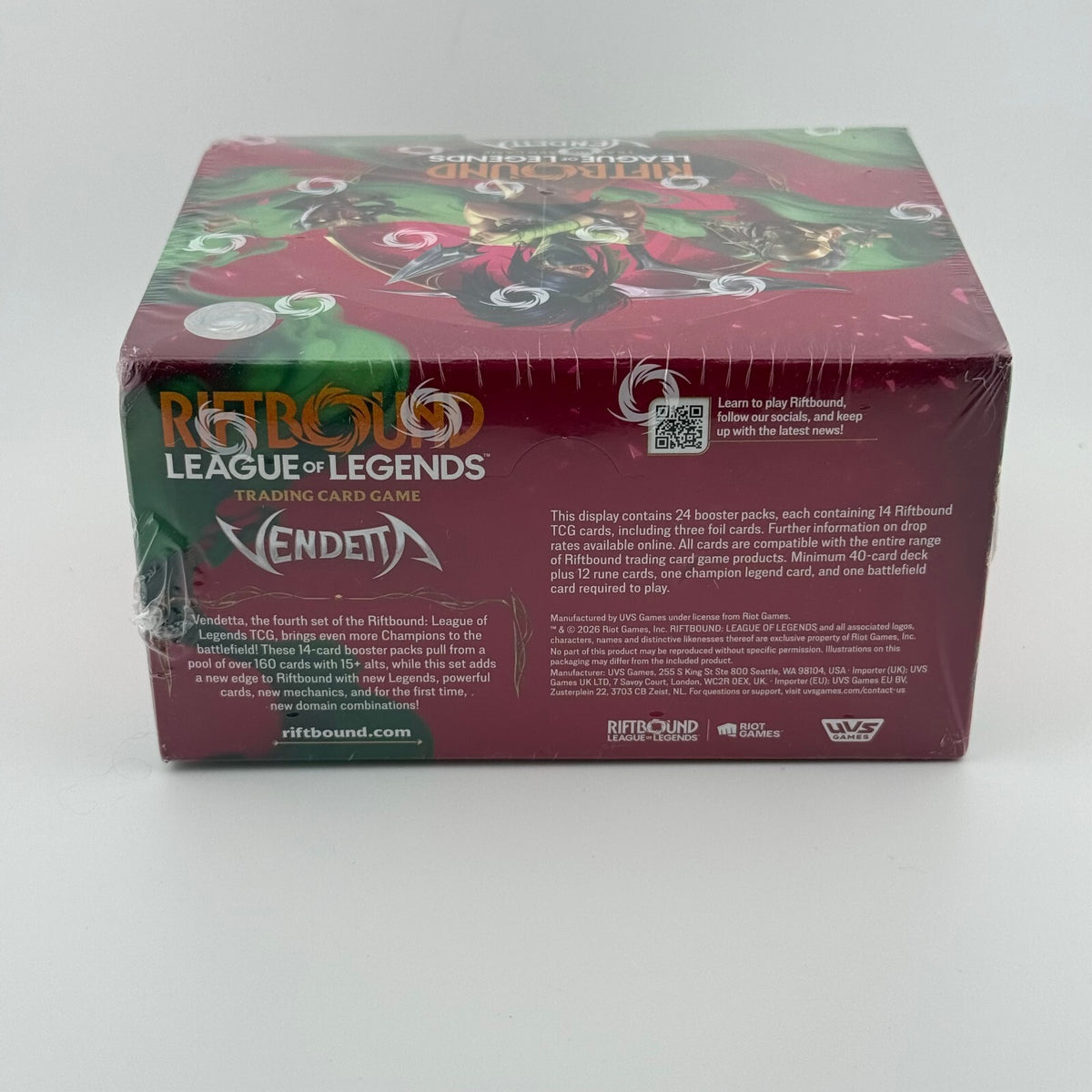 Riftbound - League of Legends TCG Vendetta Booster Box Display - 24 Packs Sealed