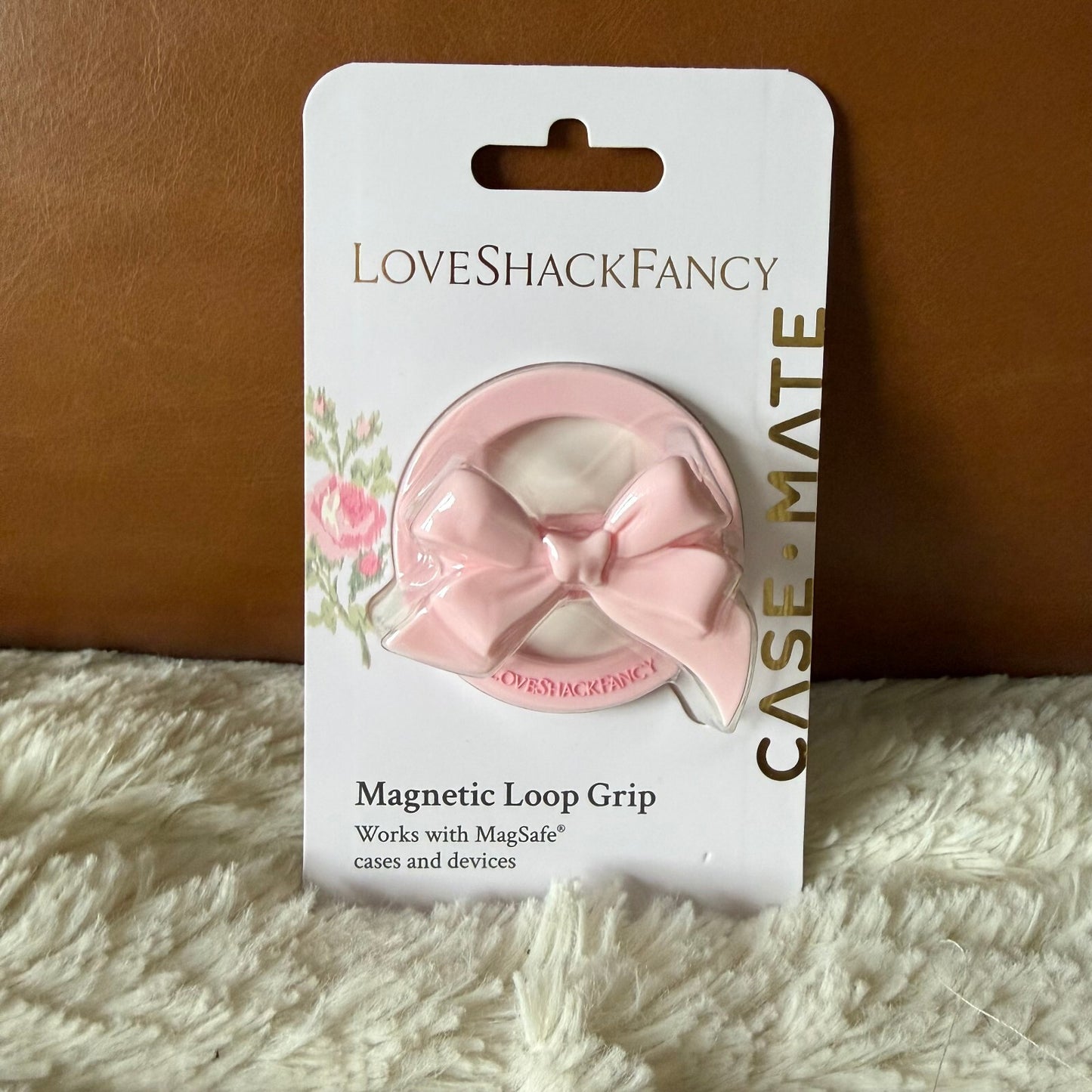 LoveShackFancy - Case Mate Magnetic Loop Grip - Strawberry Macaroon