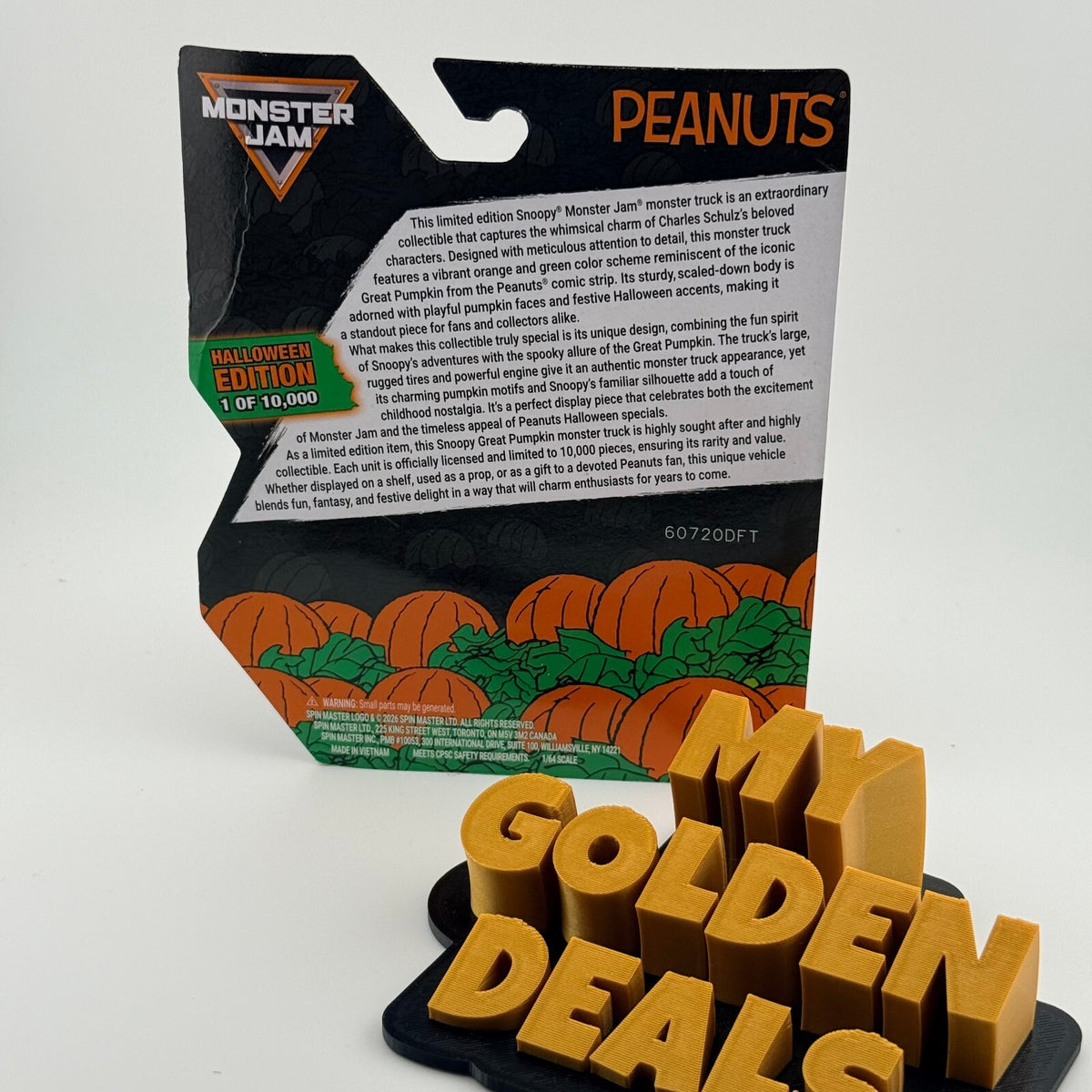 Monster Jam - 2026 Peanuts Snoopy Great Pumpkin Halloween 1:64 Truck LE 10,000