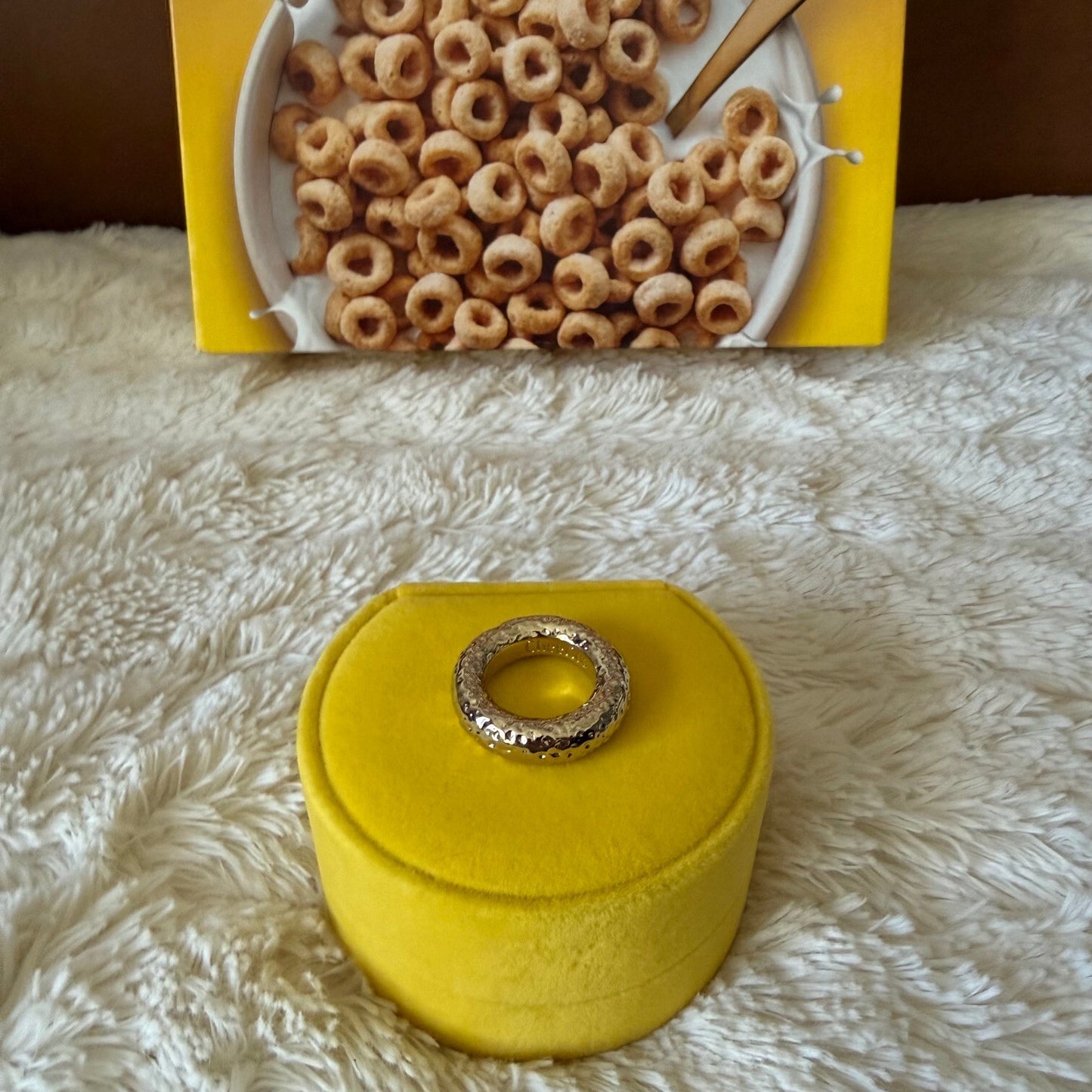 Cheerios Protein 8K O-fficial Gold Plated Ring - S/M - Honey Nuts For You