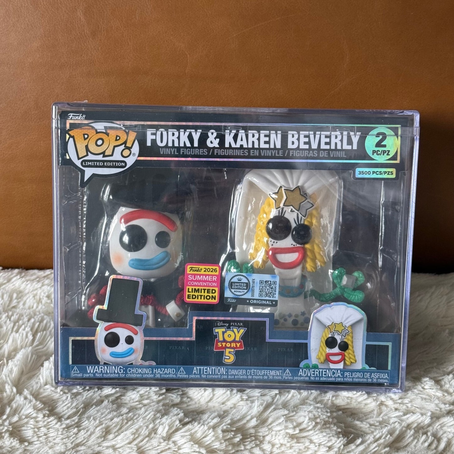 2026 Funko Pixar Toy Story 5 Forky & Karen Beverly 2-Pack Sticker Con SDCC