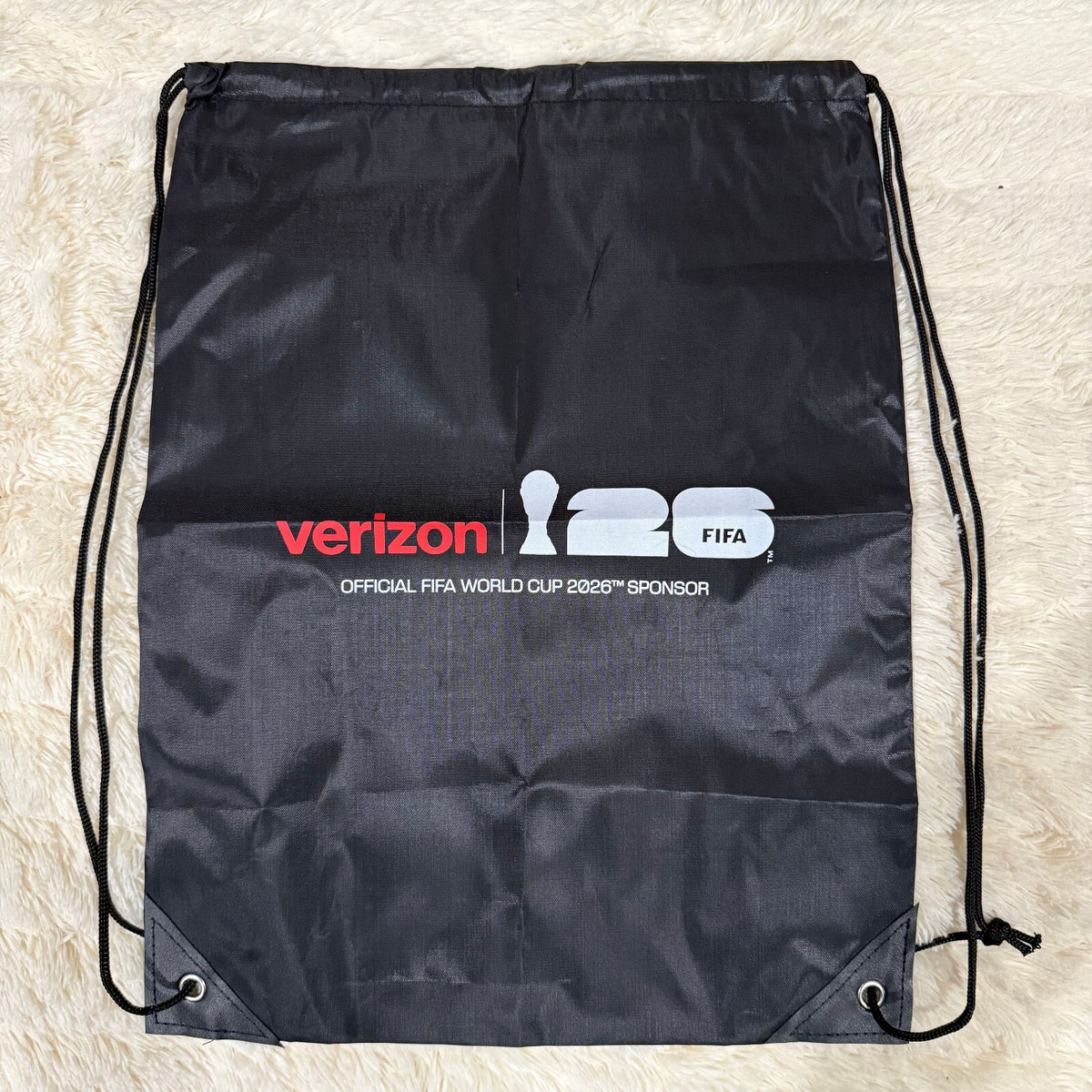 FIFA - 2026 World Cup Soccer x Verizon Black Drawstring Bag