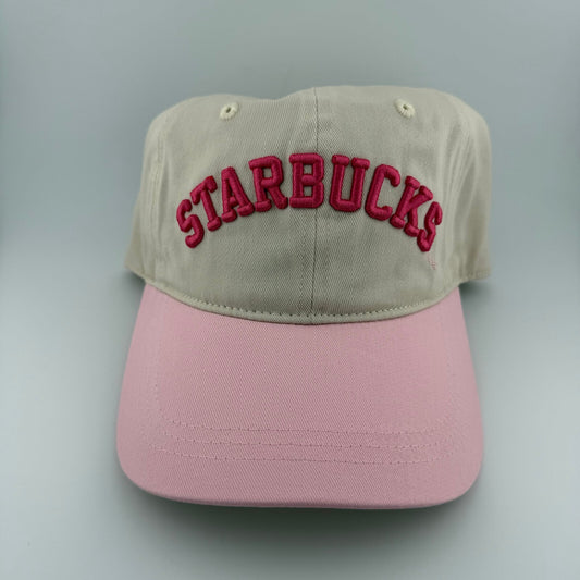 Starbucks Pink & Cream Embroidered Baseball Cap NWT Hat
