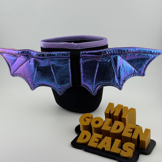 Dunkin' Halloween Bat Wings Koozie – Purple Iridescent Cup Sleeve