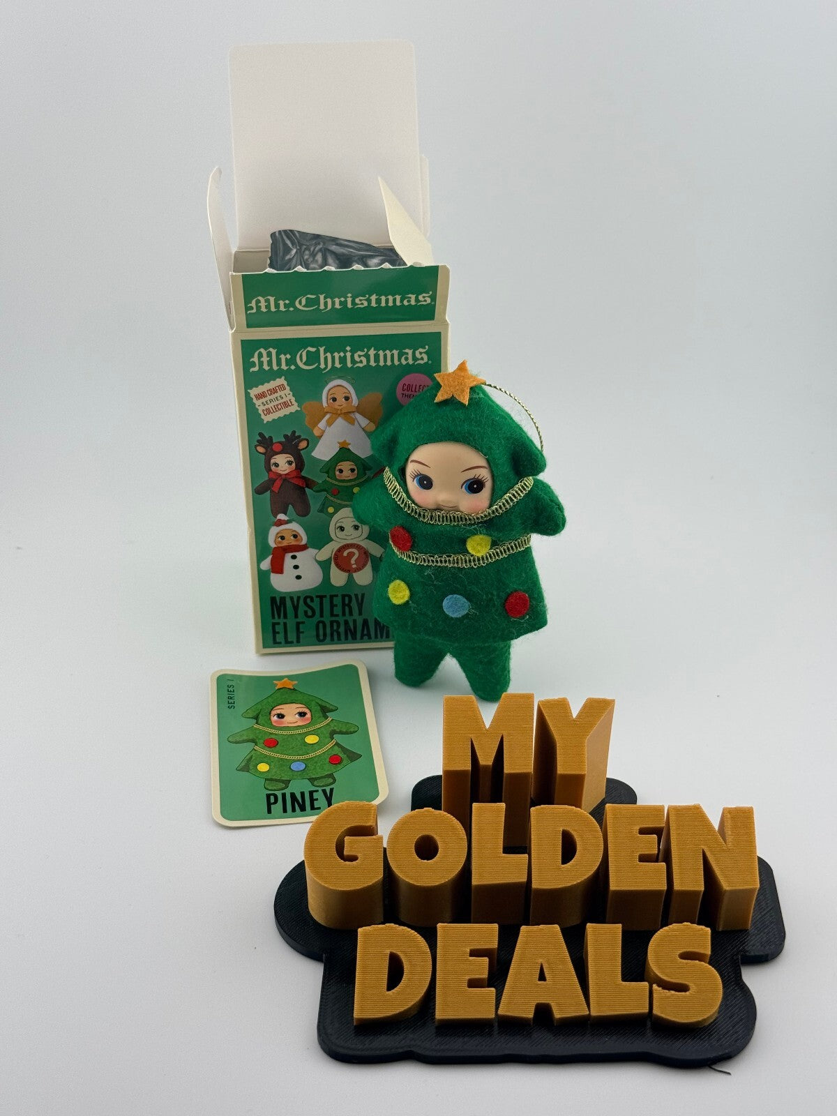 Mr Christmas - Mystery Mini Elf Ornament - Piney - Series 1 Collectible