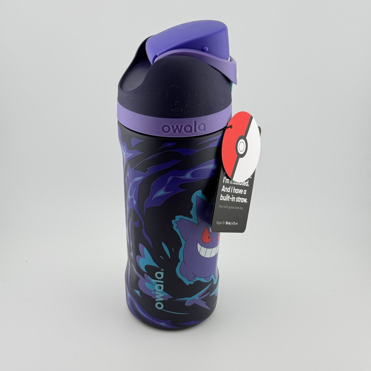 Owala x Pokemon - Gengar In The Shadows - 16oz FreeSip Water Bottle