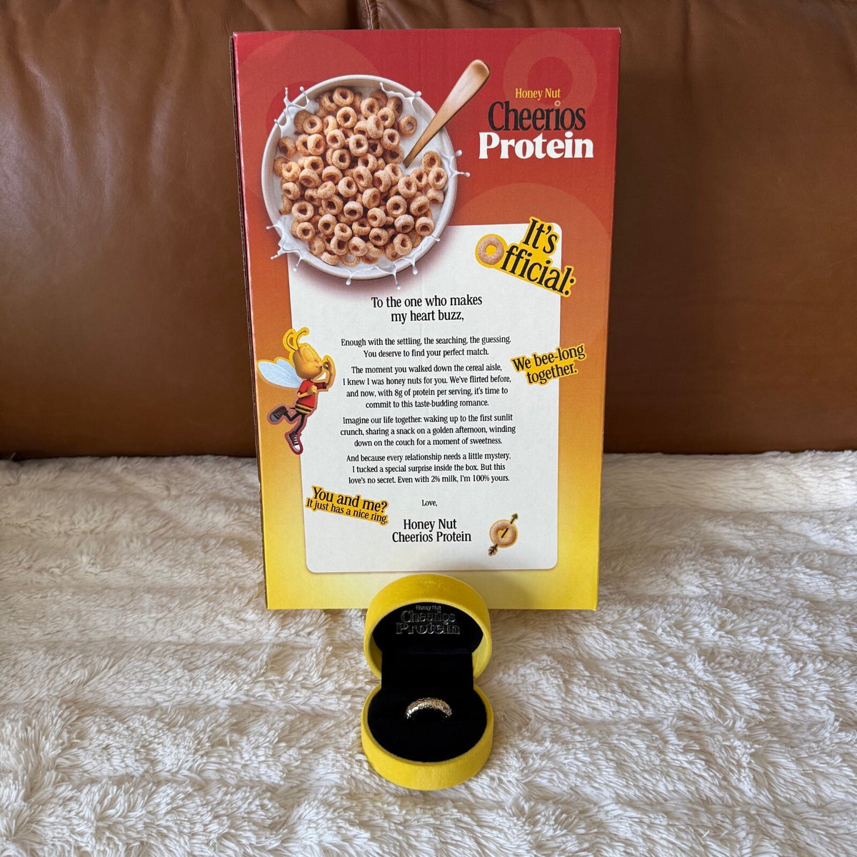 Cheerios Protein 8K O-fficial Gold Plated Ring - S/M - Honey Nuts For You