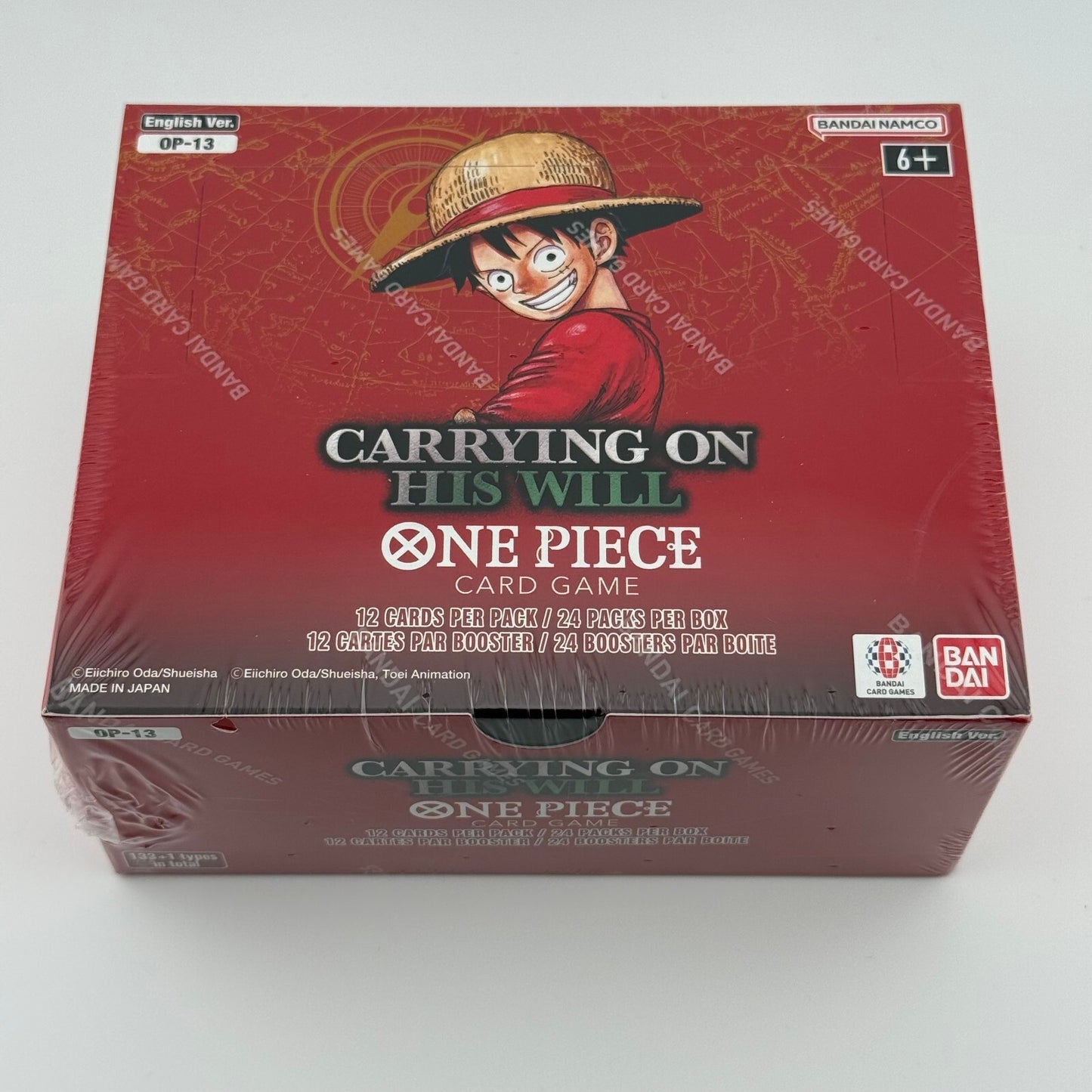 One Piece OP-13 Carrying On His Will Booster Box & Premium Bandai Sleeves