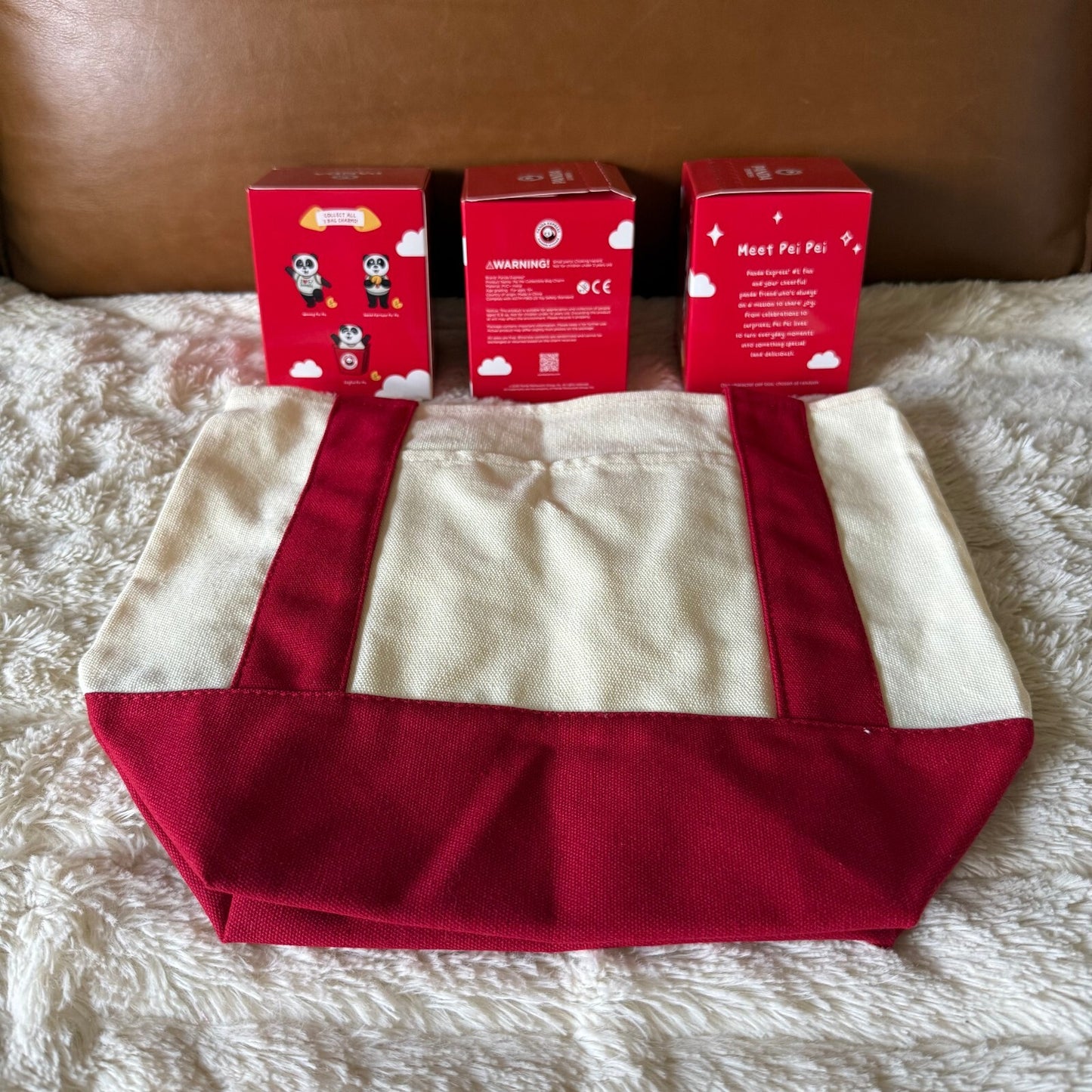 Panda Express - Pei Pei Collector Set All 3 Bag Charms + Exclusive Mini Tote Bag