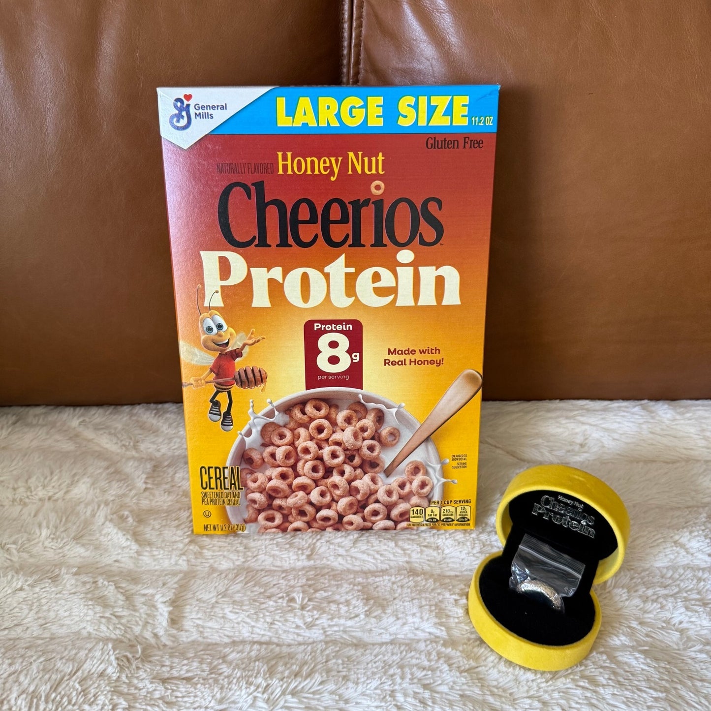 Cheerios Protein 8K O-fficial Gold Plated Ring - S/M - Honey Nuts For You